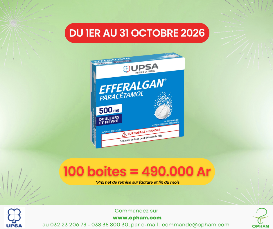EFFERALGAN PARACETAMOL 500MG UPSA